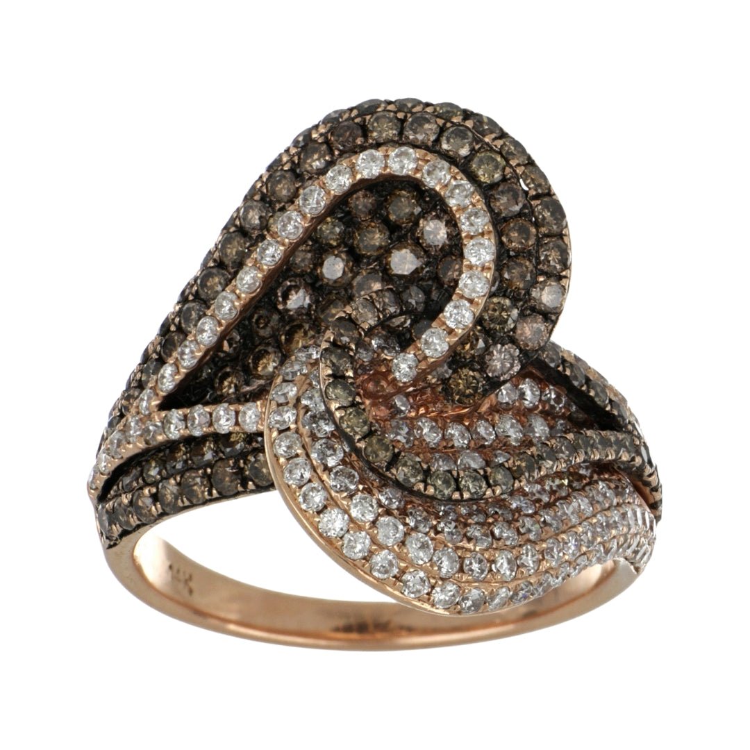 Brown Diamond Ring (Brown Diamond 1.36 cts. White Diamond 1 cts) Not Net
