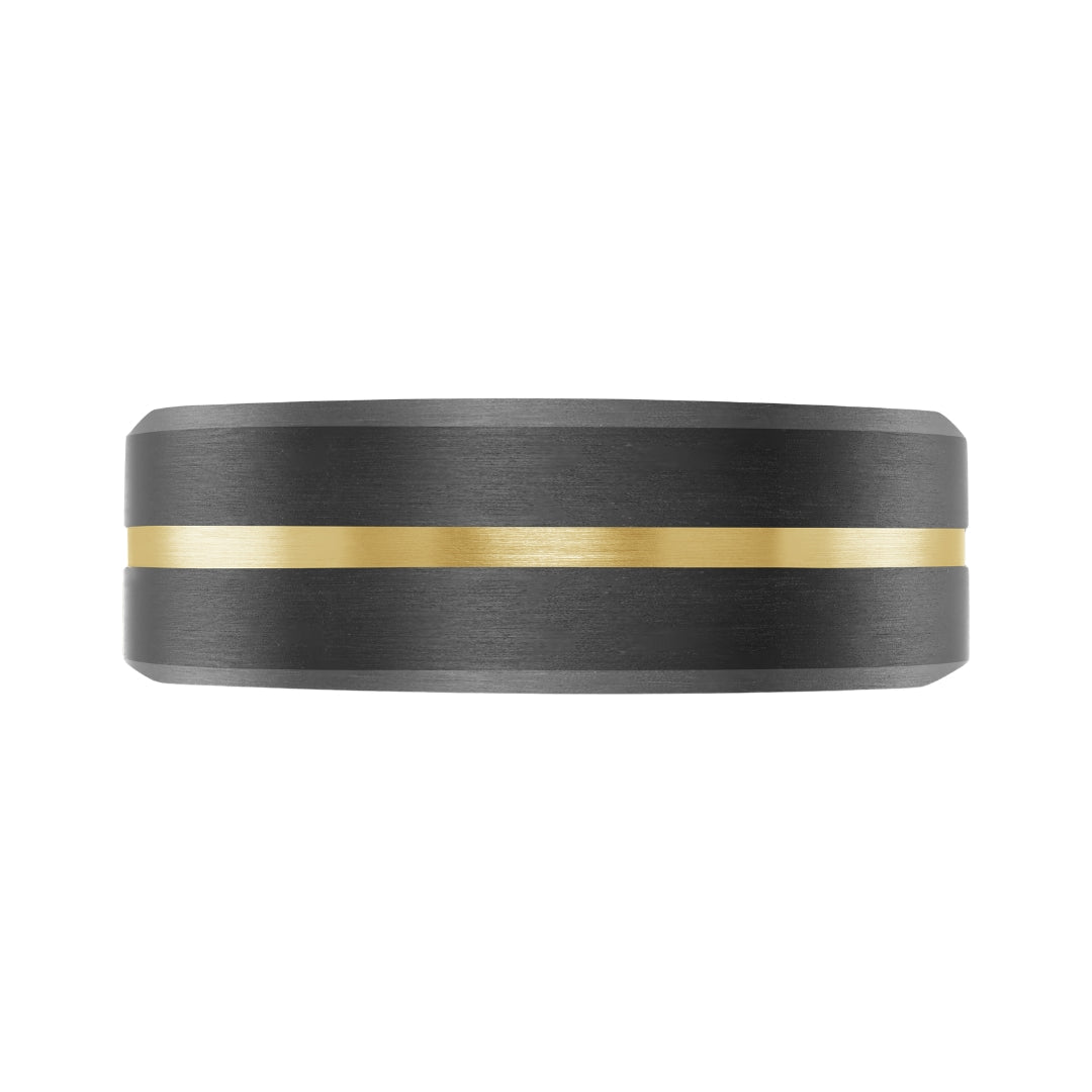 Buy Carbon Fiber and Yellow Gold Wedding Band – 7mm at Kay&