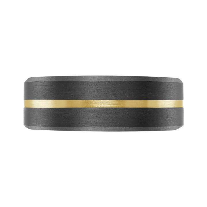 Buy Carbon Fiber and Yellow Gold Wedding Band – 7mm at Kay&