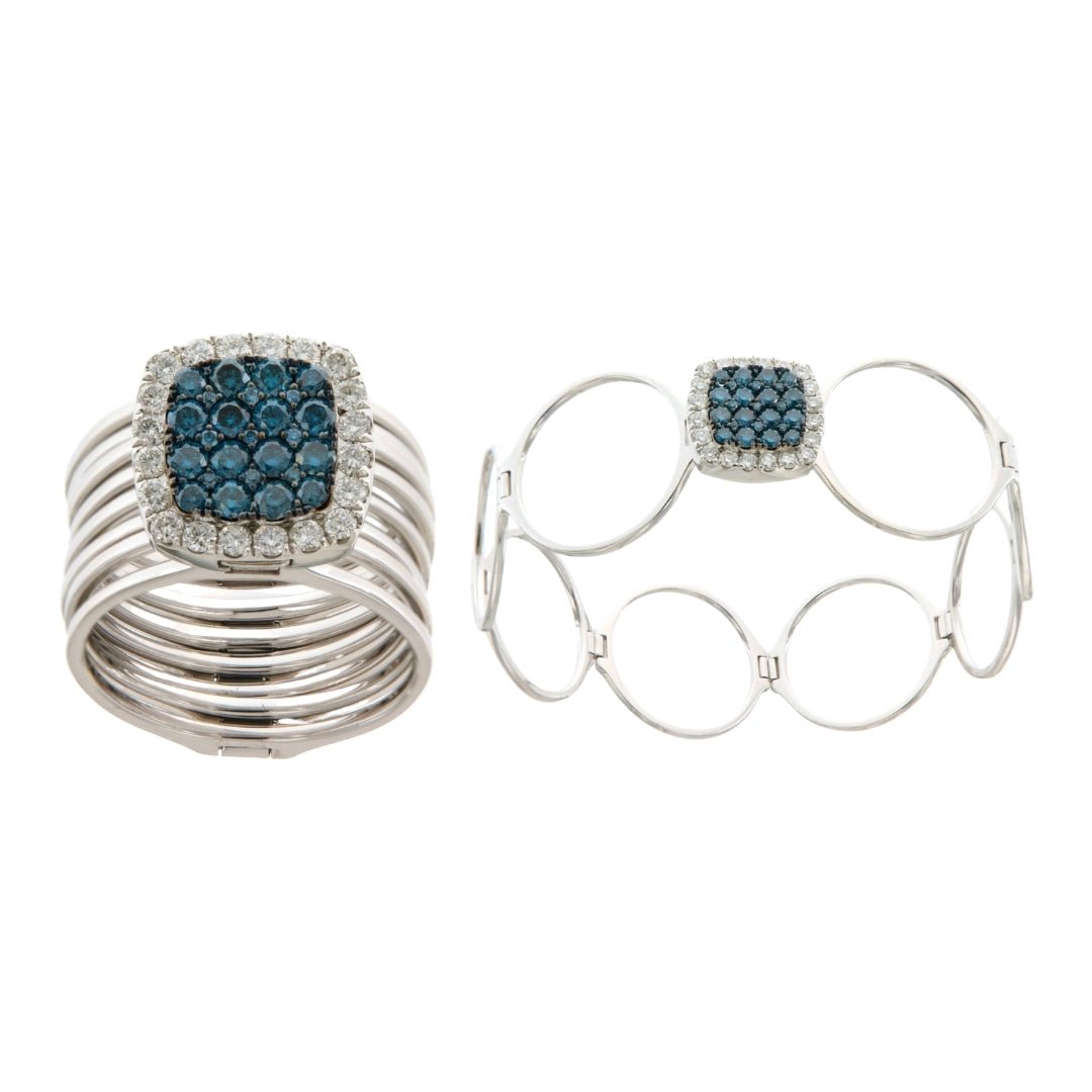 Buy Convertible Blue Diamond Ring to Bangle in White Gold at Kay's Fine Jewelry