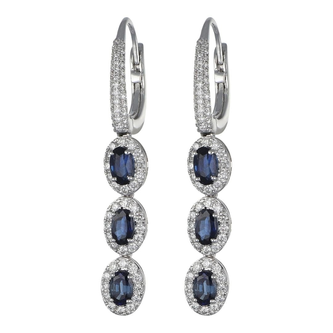 Buy Day 1 - Blue Sapphire Earrings (Blue Sapphire 1.67 cts. White Diamond 1.06 cts.) at Kay's Fine Jewelry