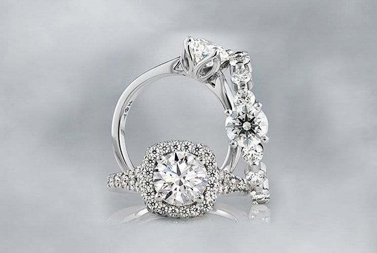 Three Hearts on Fire diamond engagement rings