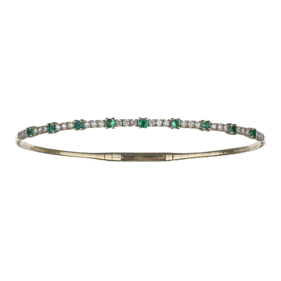 Emerald Bangle (Emerald 0.33 cts. White Diamond 0.48 cts.) Not Net