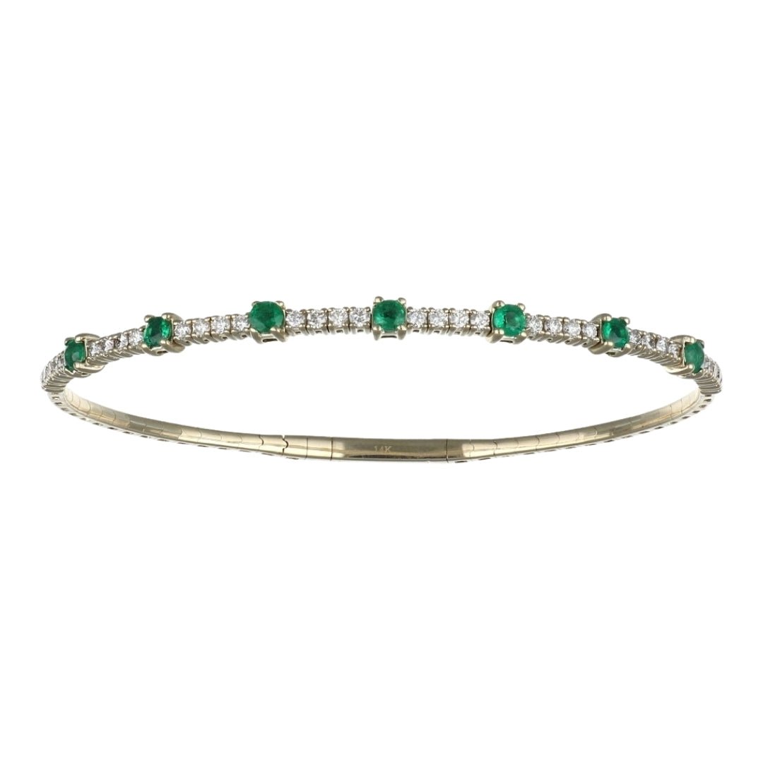 Emerald Bangle (Emerald 0.6 cts. White Diamond 0.7 cts.) Not Net