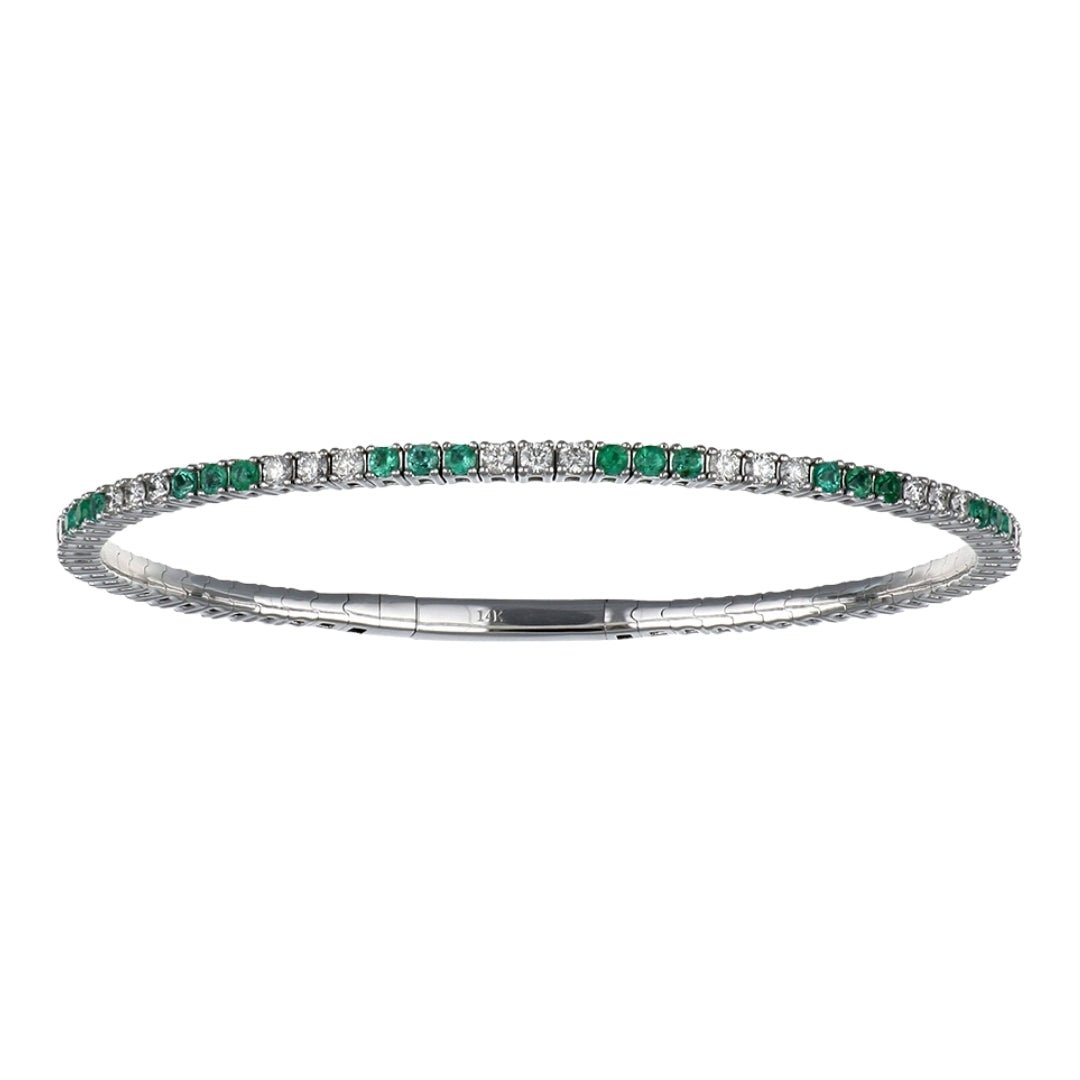 Emerald Bangle (Emerald 0.72 cts. White Diamond 0.84 cts.) Not Net