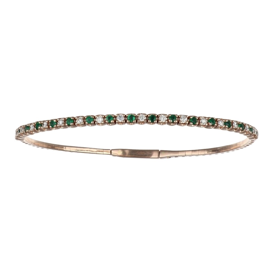 Emerald Bangle (Emerald 0.93 cts. White Diamond 0.88 cts.) Not Net