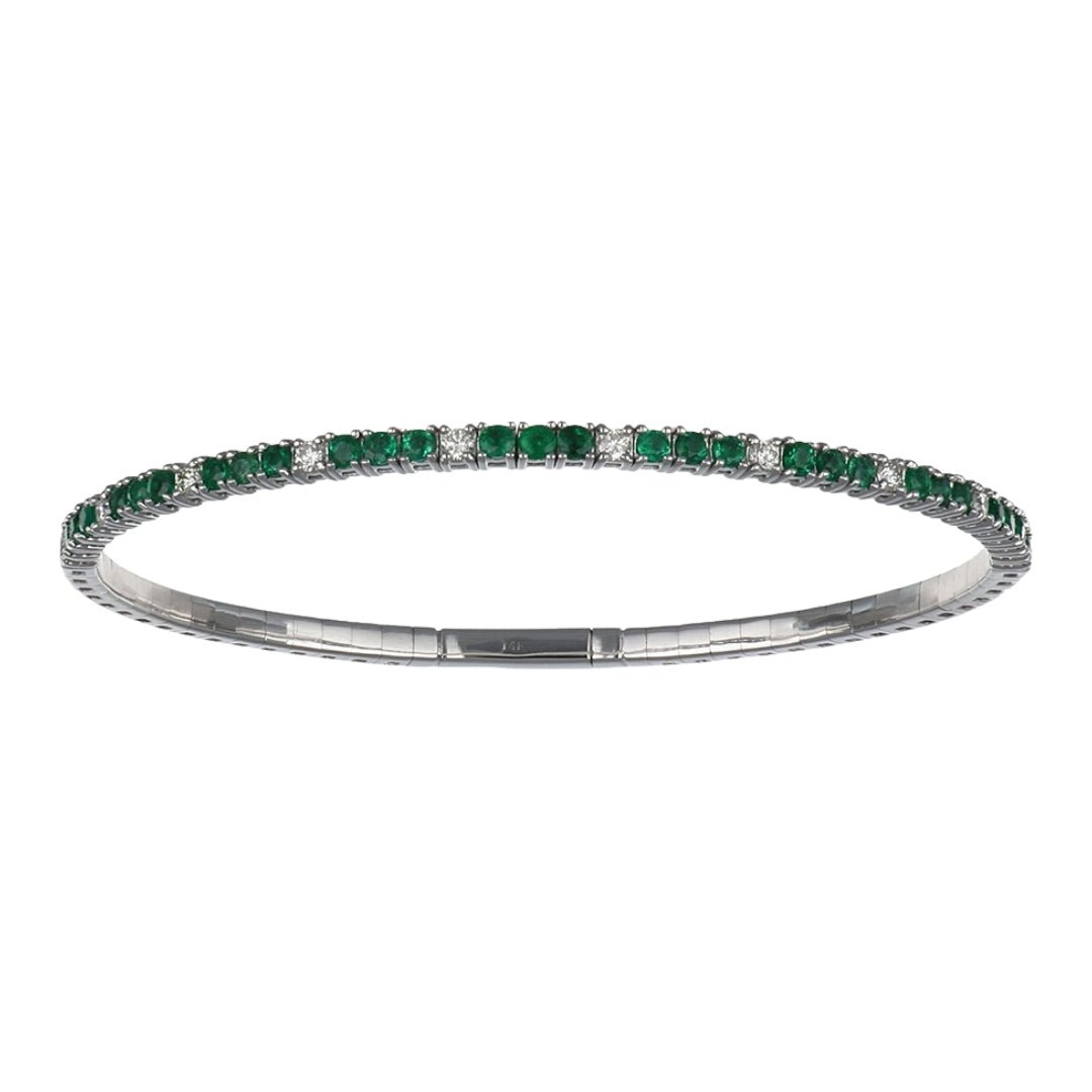 Emerald Bangle (Emerald 0.97 cts. White Diamond 0.33 cts.) Not Net