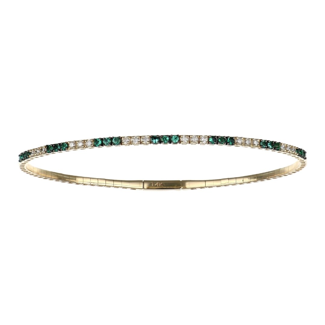 Emerald Bangle (Emerald 1 cts. White Diamond Included cts.) Not Net