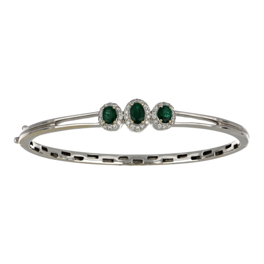 Emerald Bangle (Emerald 1.15 cts. White Diamond 0.26 cts.) Not Net