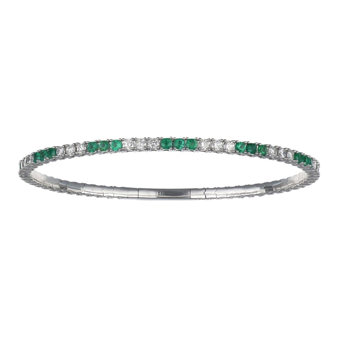 Emerald Bangle (Emerald 1.65 cts. White Diamond 1.56 cts.) Not Net