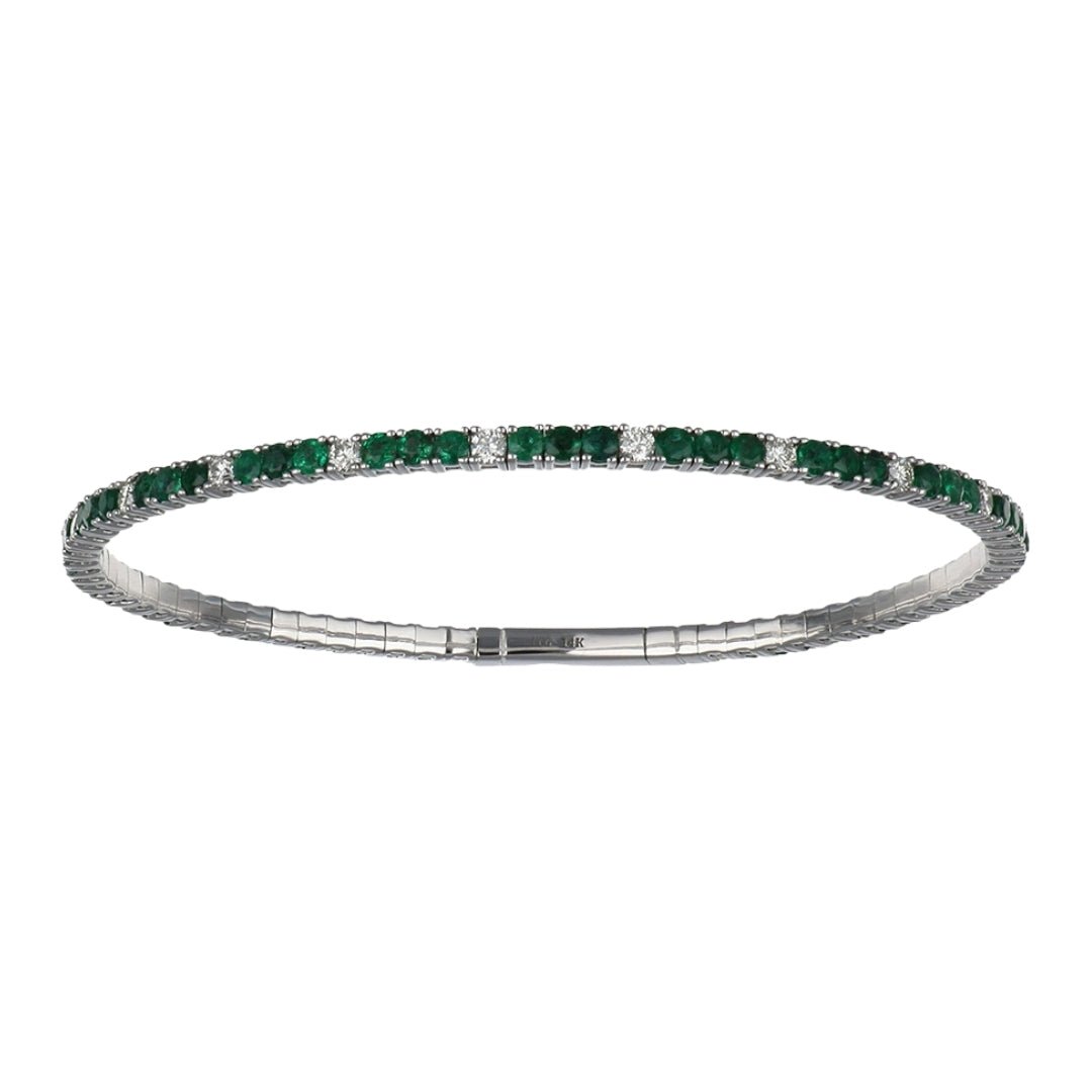 Emerald Bangle (Emerald 2.92 cts. White Diamond 0.86 cts.) Not Net