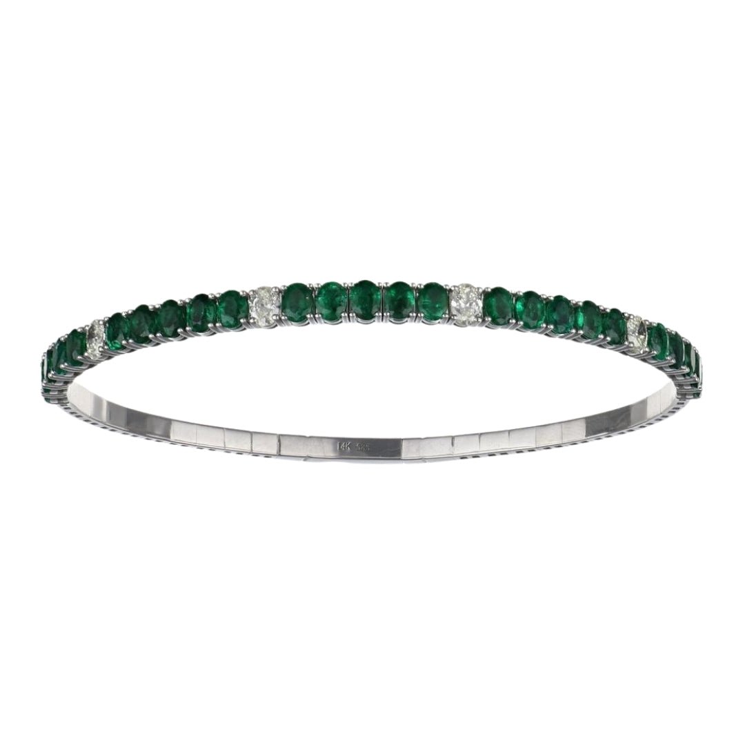 Emerald Bangle (Emerald 3.87 cts. White Diamond 0.61 cts.) Not Net