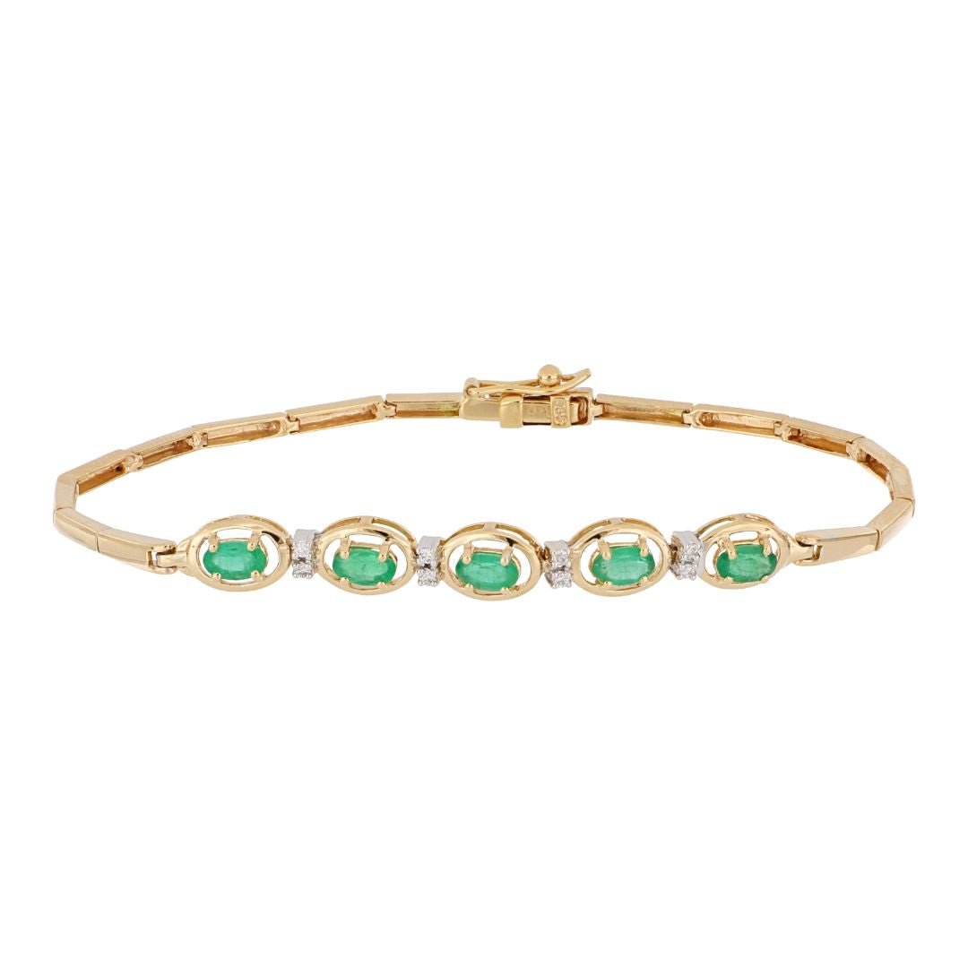Buy Emerald Bracelet (Emerald 0.99 cts. White Diamond 0.08 cts.) at Kay's Fine Jewelry