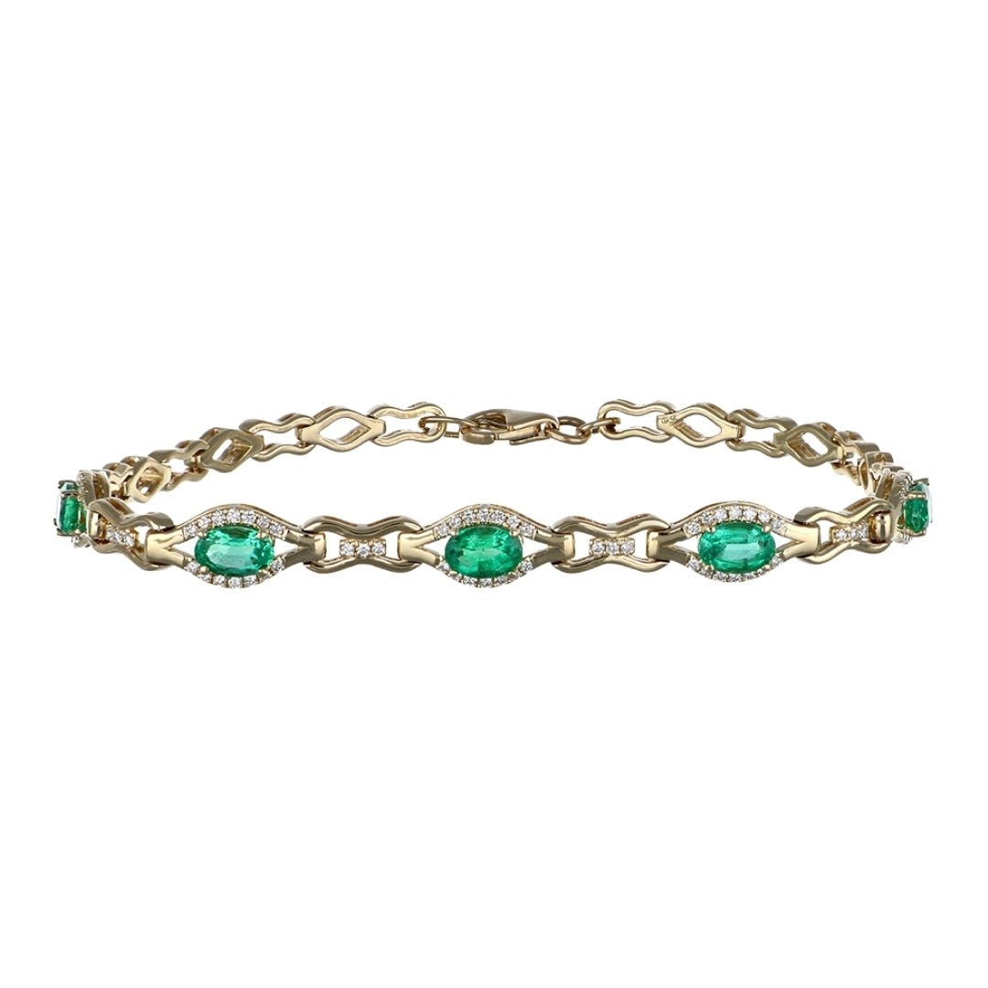 Emerald Bracelet (Emerald 2.15 cts. White Diamond 0.41 cts.) Not Net