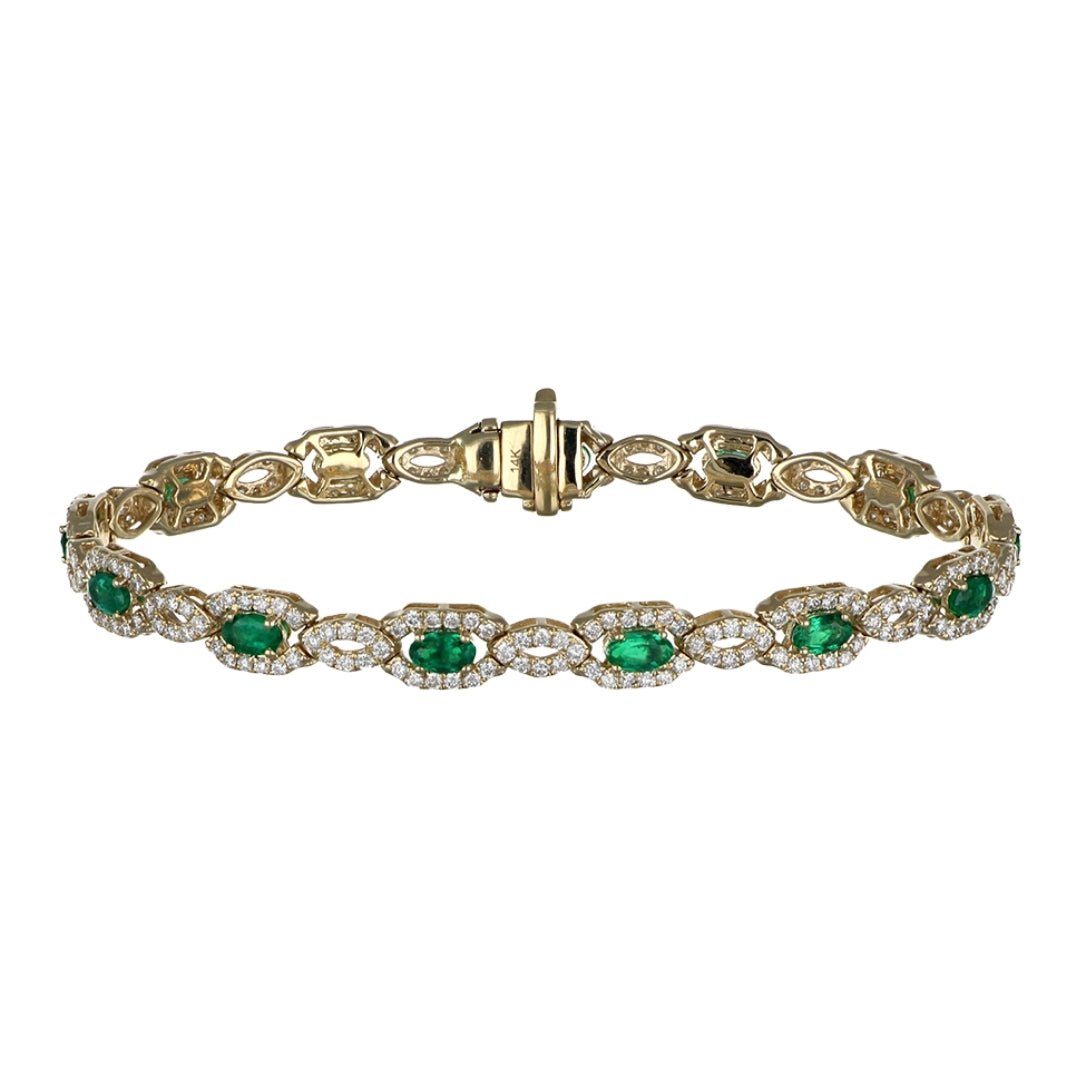 Emerald Bracelet (Emerald 2.73 cts. White Diamond 2.51 cts.) Not Net