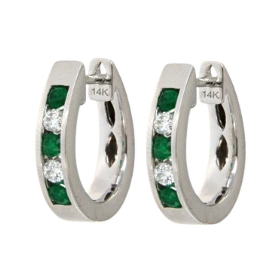 Buy Emerald Earrings (Emerald 0.32 cts. White Diamond 0.22 cts.) at Kay's Fine Jewelry
