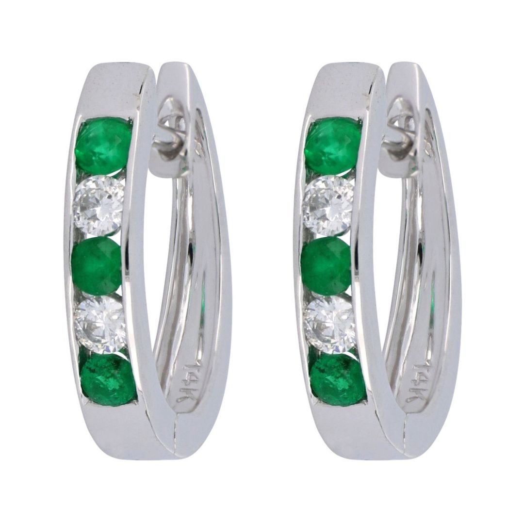 Buy Emerald Earrings (Emerald 0.32 cts. White Diamond 0.24 cts.) at Kay's Fine Jewelry
