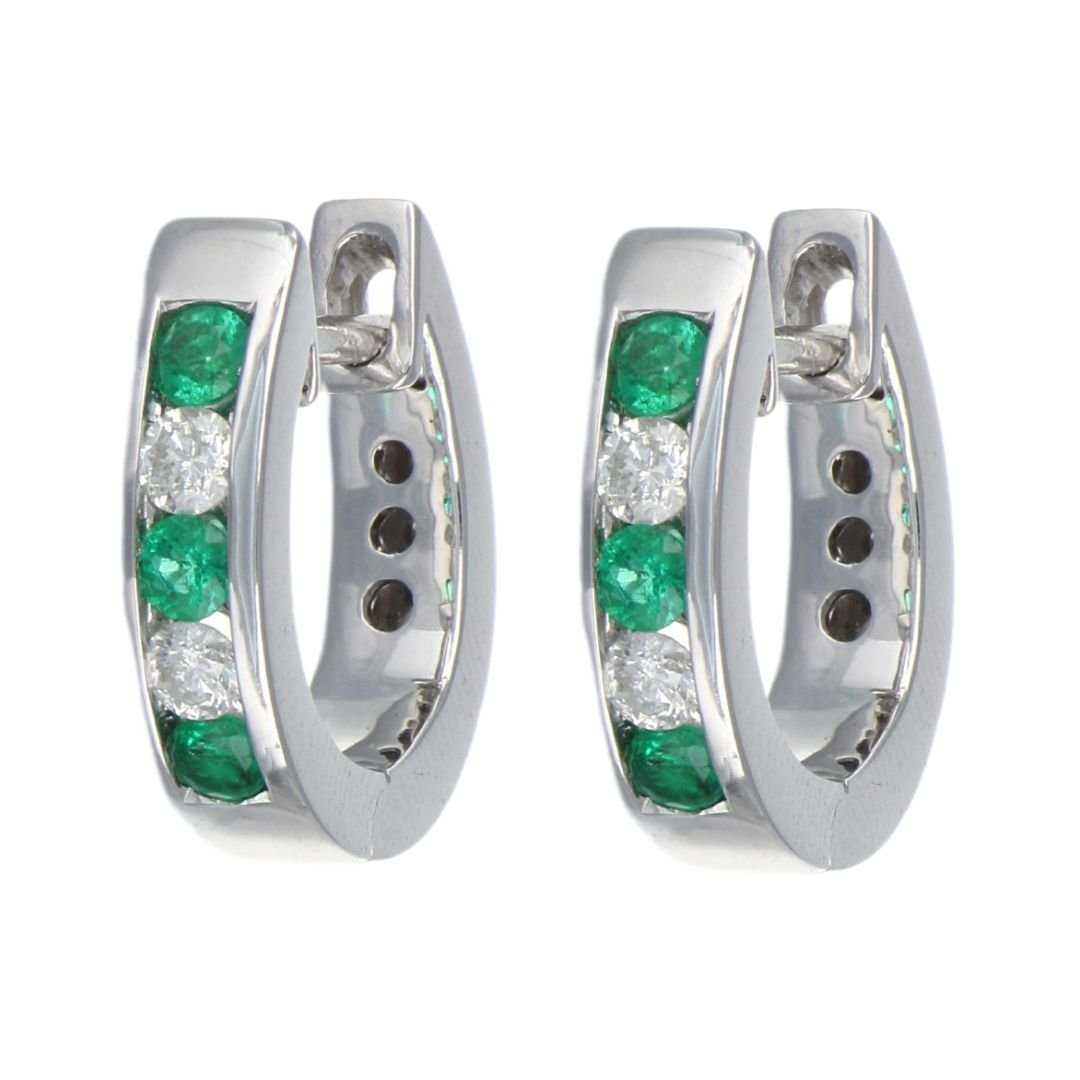 Emerald Earrings (Emerald 0.32 cts. White Diamond 0.24 cts.) Not Net