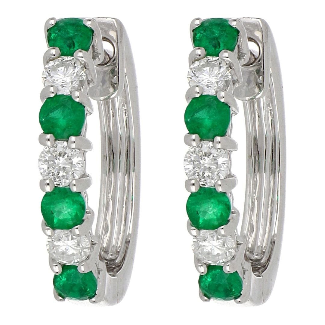 Emerald Earrings (Emerald 0.44 cts. White Diamond 0.32 cts.) Not Net
