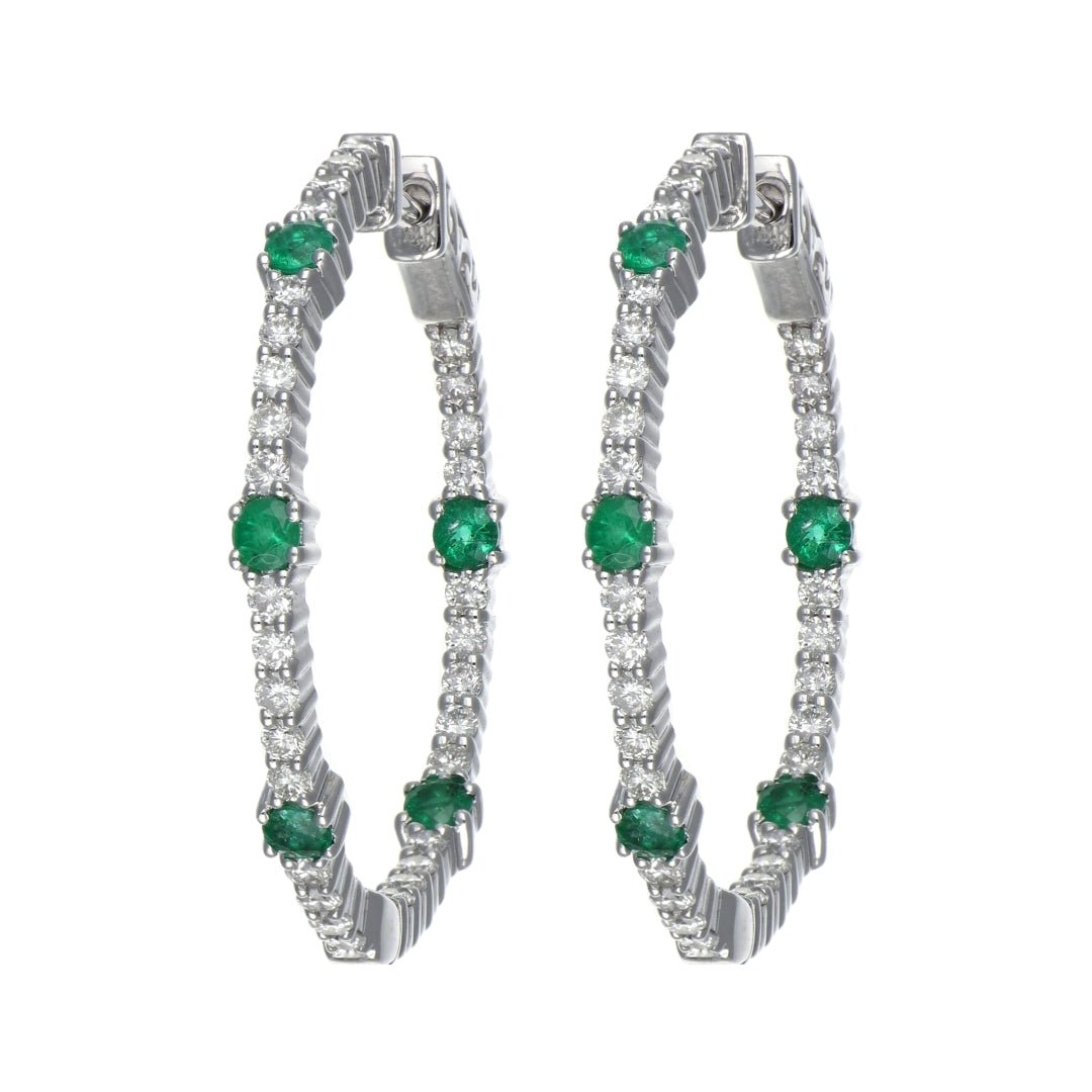 Emerald Earrings (Emerald 0.69 cts. White Diamond 1.2 cts.) Not Net
