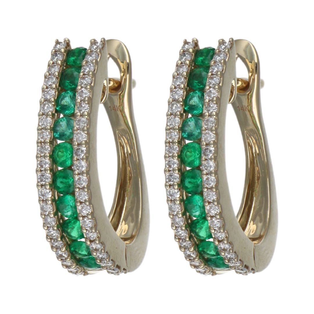 Emerald Earrings (Emerald 0.7 cts. White Diamond 0.51 cts.) Not Net