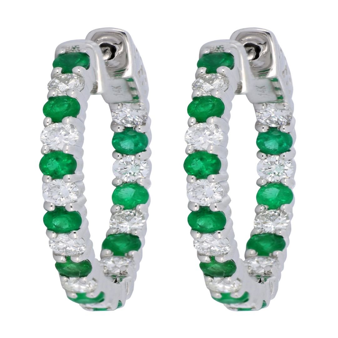 Emerald Earrings (Emerald 0.96 cts. White Diamond 1.01 cts.) Not Net