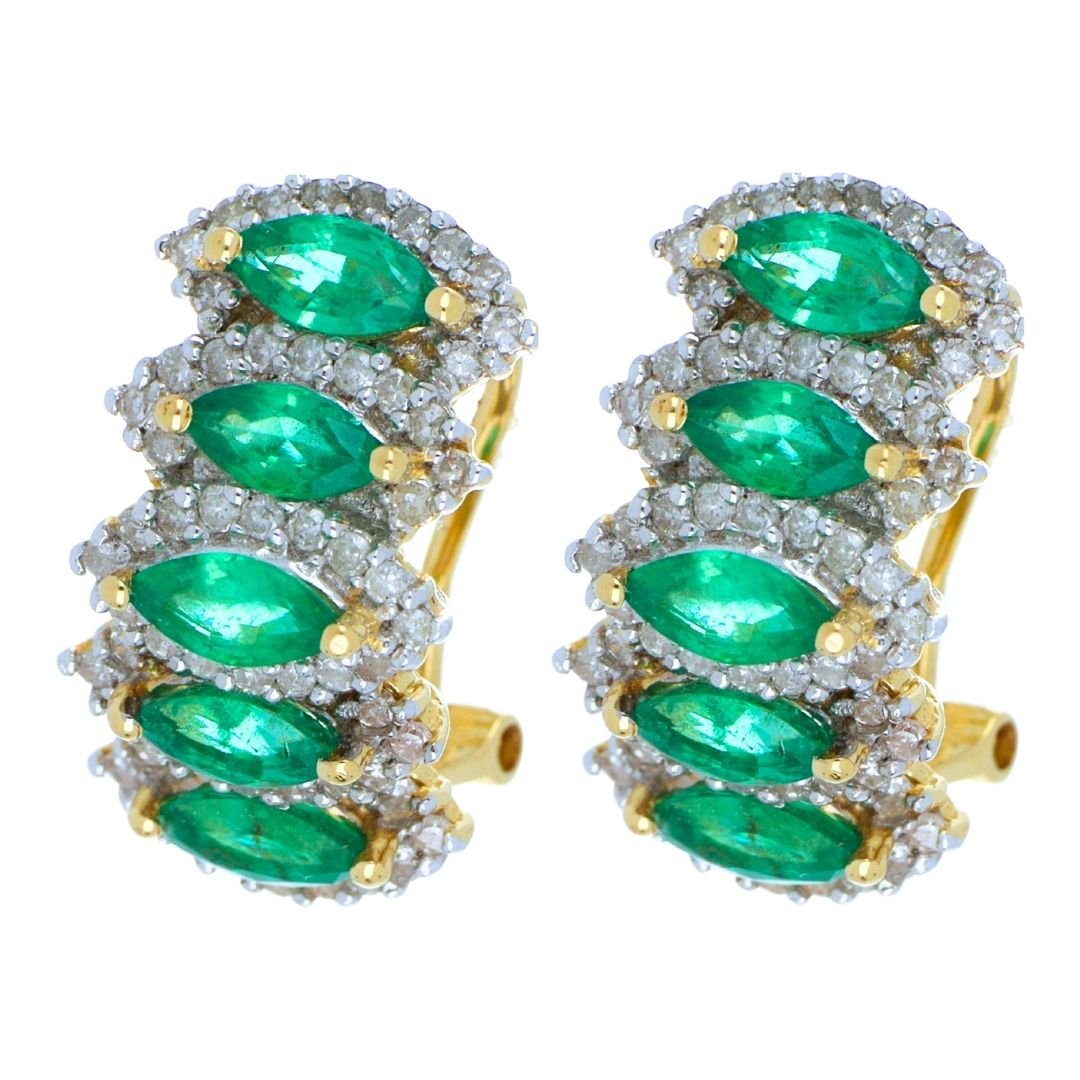 Buy Emerald Earrings (Emerald 2.1 cts. Cut White Diamond 0.87 cts.) at Kay's Fine Jewelry