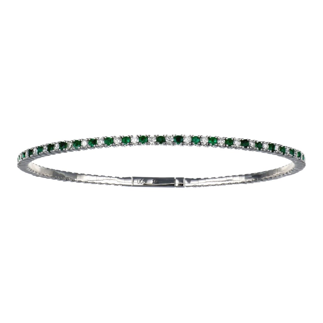 Emerald Flexi Bangle (Emerald 0.94 cts. White Diamond 0.96 cts.) Not Net