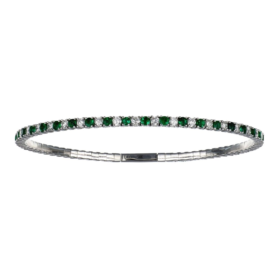 Emerald Flexi Bangle (Emerald 1.64 cts. White Diamond 1.59 cts.) Not Net