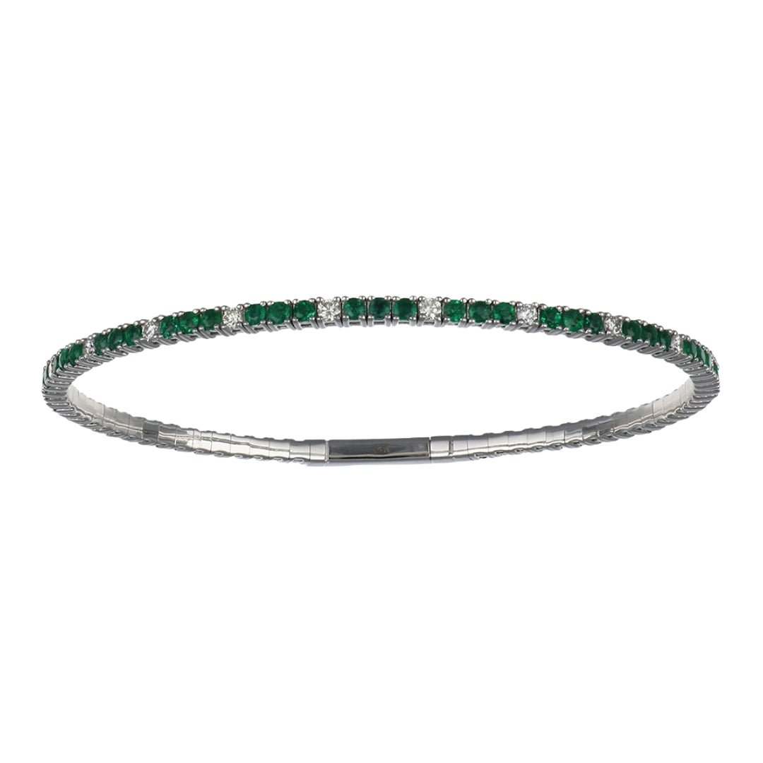 Emerald Flexi Bangle (Emerald 2.01 cts. White Diamond 0.58 cts.) Not Net