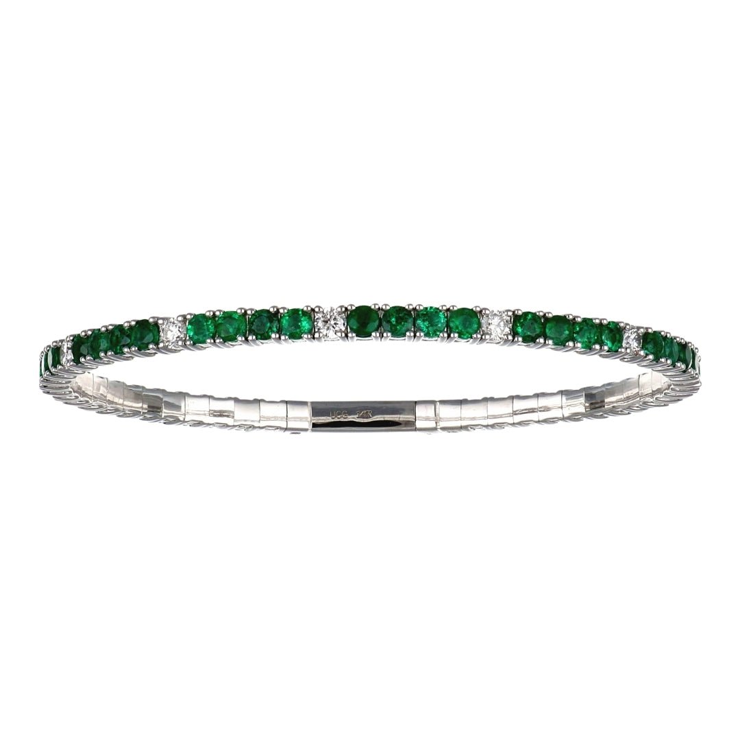 Emerald Flexi Bangle (Emerald 4.31 cts. White Diamond 1.08 cts.) Not Net