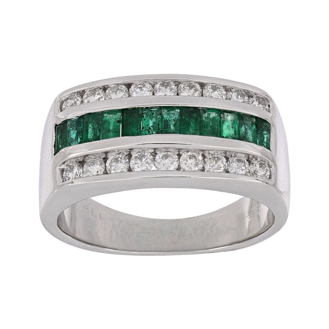 Buy Emerald Men's Ring (Emerald 1.1 cts. White Diamond 0.85 cts.) at Kay's Fine Jewelry