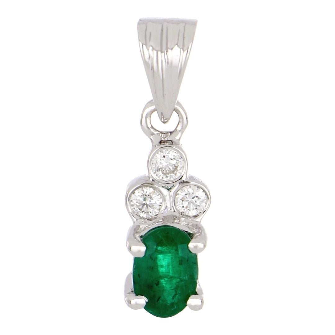 Buy Emerald Pendant (Emerald 0.34 cts. White Diamond 0.1 cts. ) at Kay's Fine Jewelry