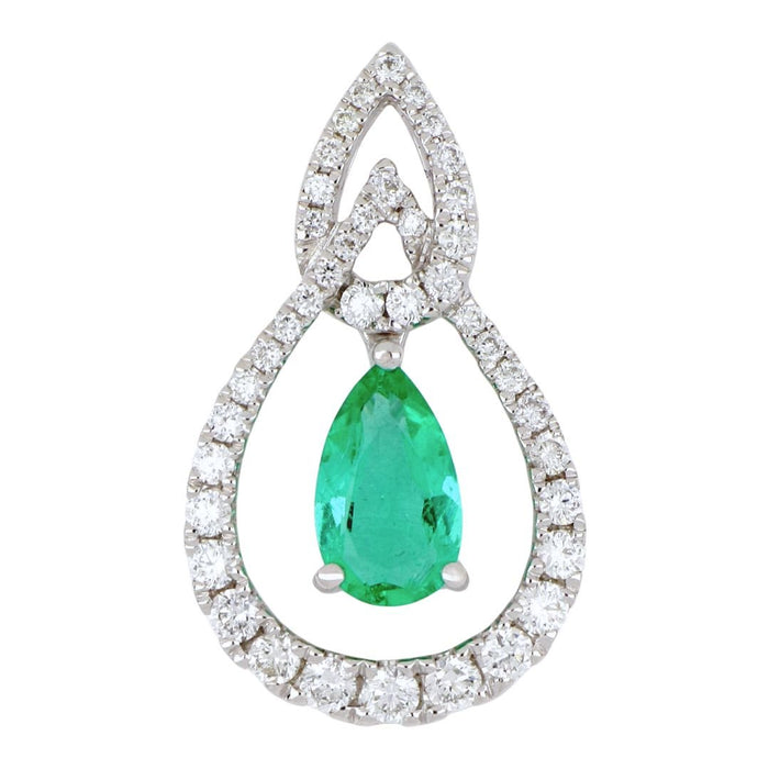 Emerald Pendant (Emerald 0.41 cts. White Diamond 0.29 cts.) Not Net