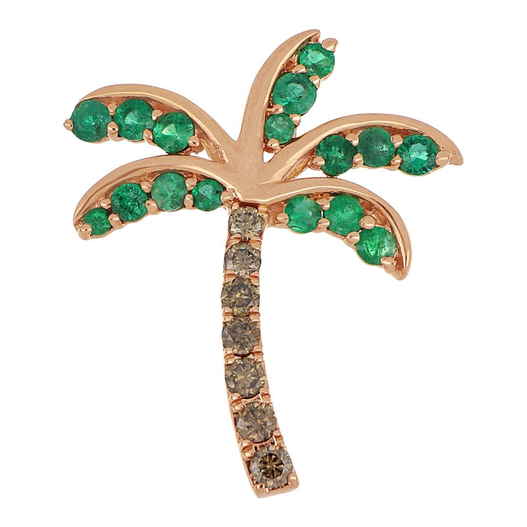 Emerald Pendant (Emerald 0.46 cts. Brown Diamond 0.17 cts.) Not Net