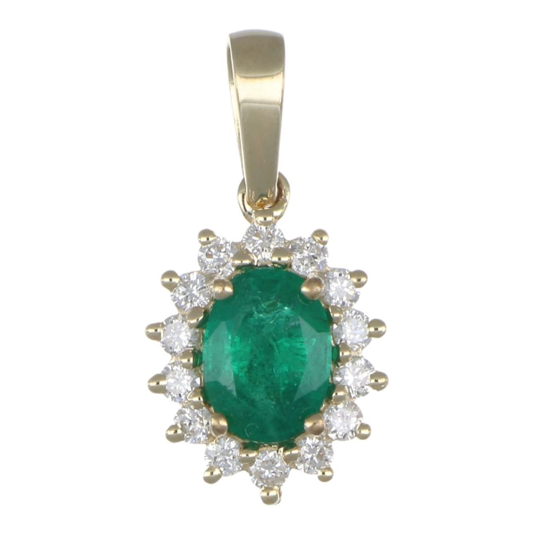 Buy Emerald Pendant (Emerald 0.8 cts. White Diamond 0.27 cts.) at Kay's Fine Jewelry