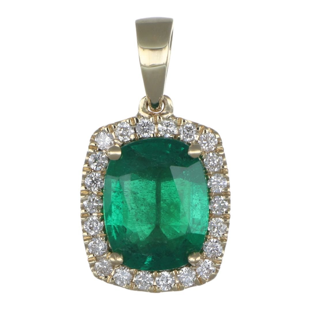 Emerald Pendant (Emerald 2.09 cts. White Diamond 0.25 cts.) Not Net