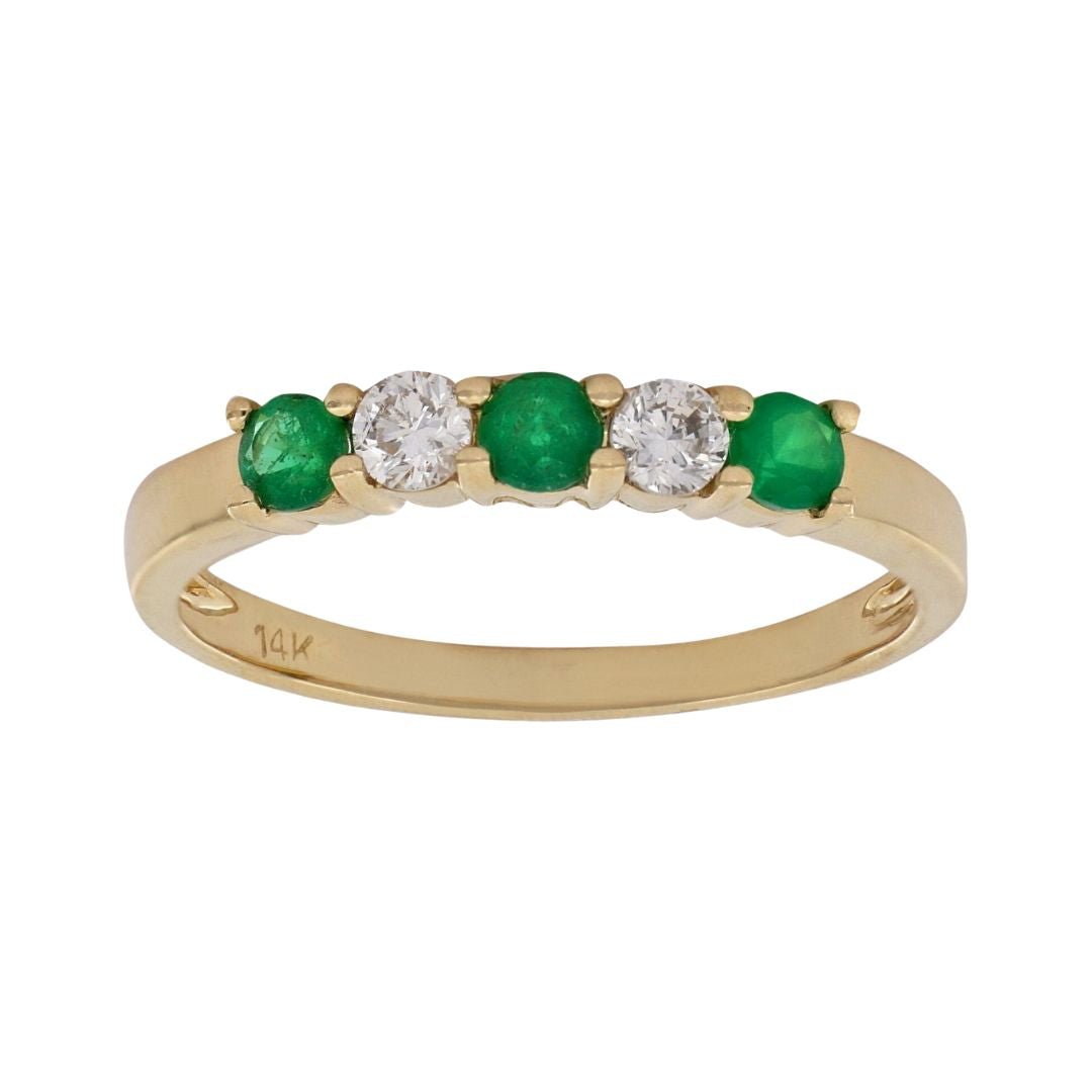 Emerald Ring (Emerald 0.28 cts. White Diamond 0.2 cts.) Not Net
