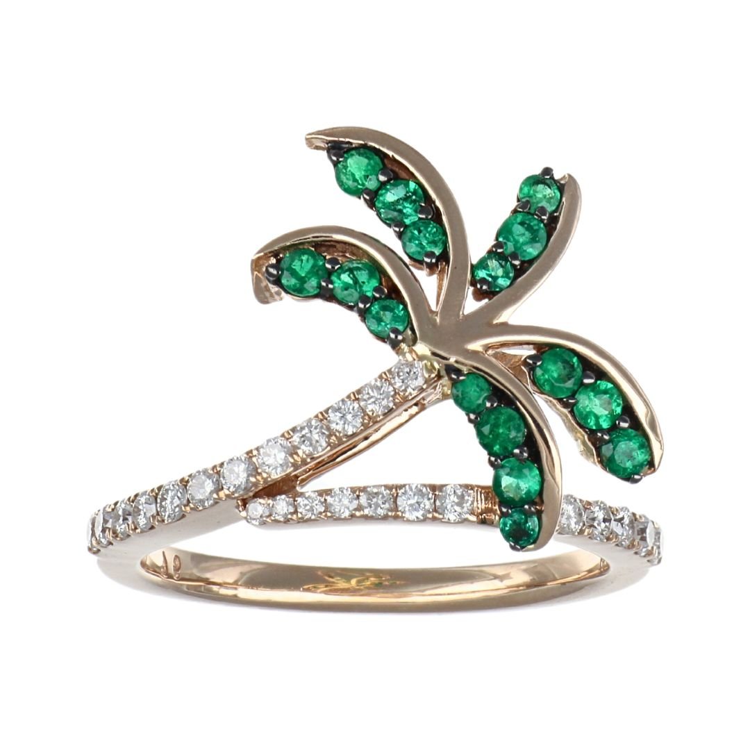 Emerald Ring (Emerald 0.31 cts. White Diamond 0.27 cts.) Not Net