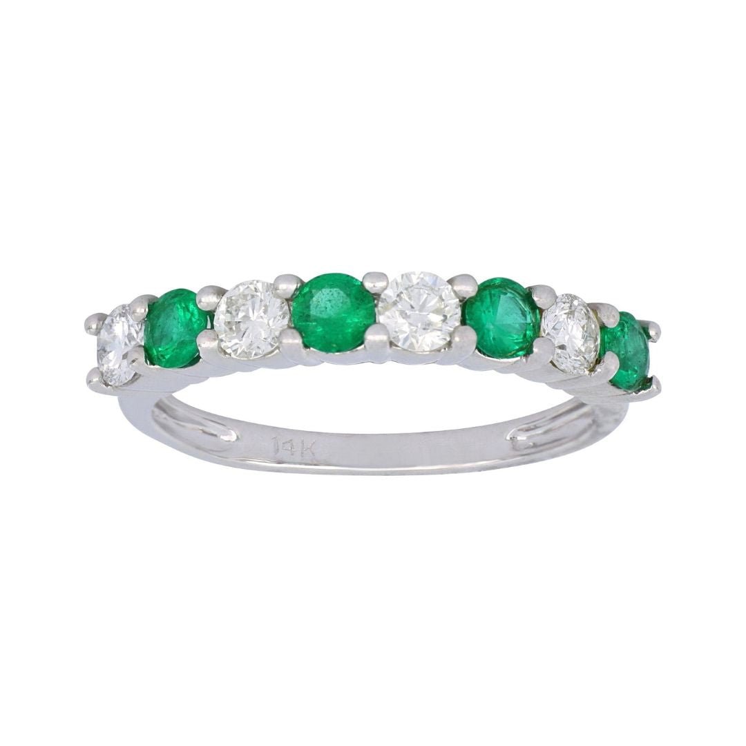 Emerald Ring (Emerald 0.48 cts. White Diamond 0.52 cts.) Not Net