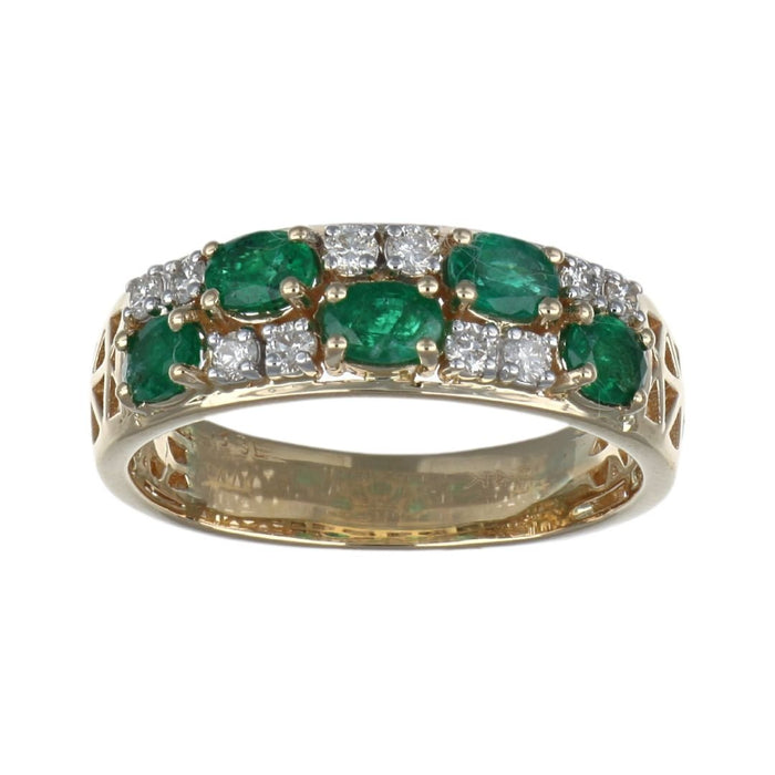 Emerald Ring (Emerald 0.82 cts. White Diamond 0.23 cts.) Not Net