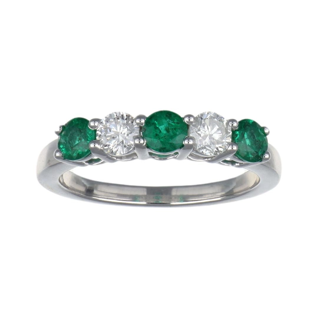 Emerald Ring (Emerald 0.83 cts. White Diamond 0.46 cts.) Not Net