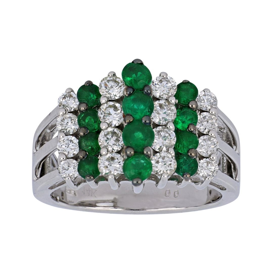 Emerald Ring (Emerald 1.04 cts. White Diamond 0.98 cts.) Not Net