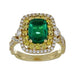 Emerald Ring (Emerald 1.75 cts. Yellow Diamond 0.57 cts. White Diamond 0.54 cts.) Not Net