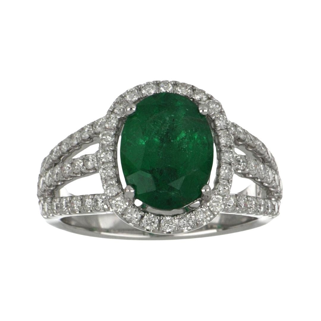 Emerald Ring (Emerald 2.77 cts. White Diamond 0.69 cts) Not Net
