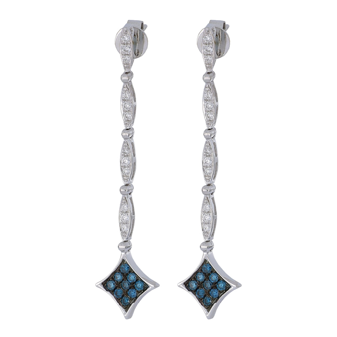 Blue Diamond Earrings (Blue Diamond 0.38 cts. White Diamond 0.27 cts.)