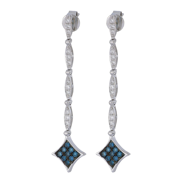 Blue Diamond Earrings (Blue Diamond 0.38 cts. White Diamond 0.27 cts.)