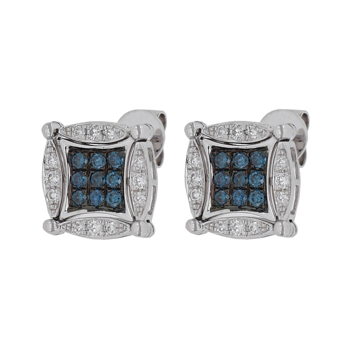 Blue Diamond Earrings (Blue Diamond 0.38 cts. White Diamond 0.27 cts.)