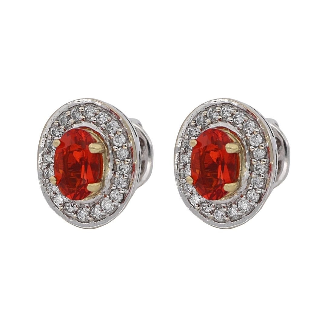 Buy Fire Opal Earrings (Fire Opal 0.5 cts. White Diamond 0.25 cts.) at Kay's Fine Jewelry