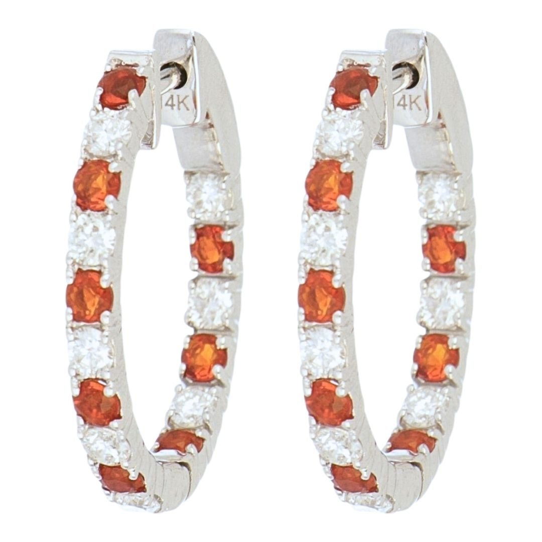 Buy Fire Opal Earrings (Fire Opal 0.52 cts. White Diamond 0.78 cts.) at Kay's Fine Jewelry